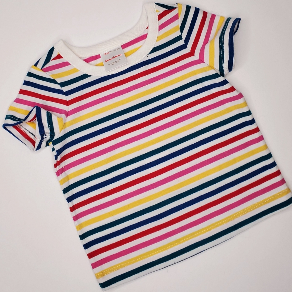 NWT {Hanna Andersson} Colorful Rainbow Stripe Short Sleeve Tee